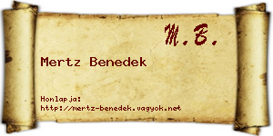 Mertz Benedek névjegykártya